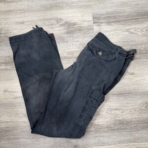 Old Navy Womens Cargo Pants Blue Utility Adjustable‎ Drawstring Waist 32x29